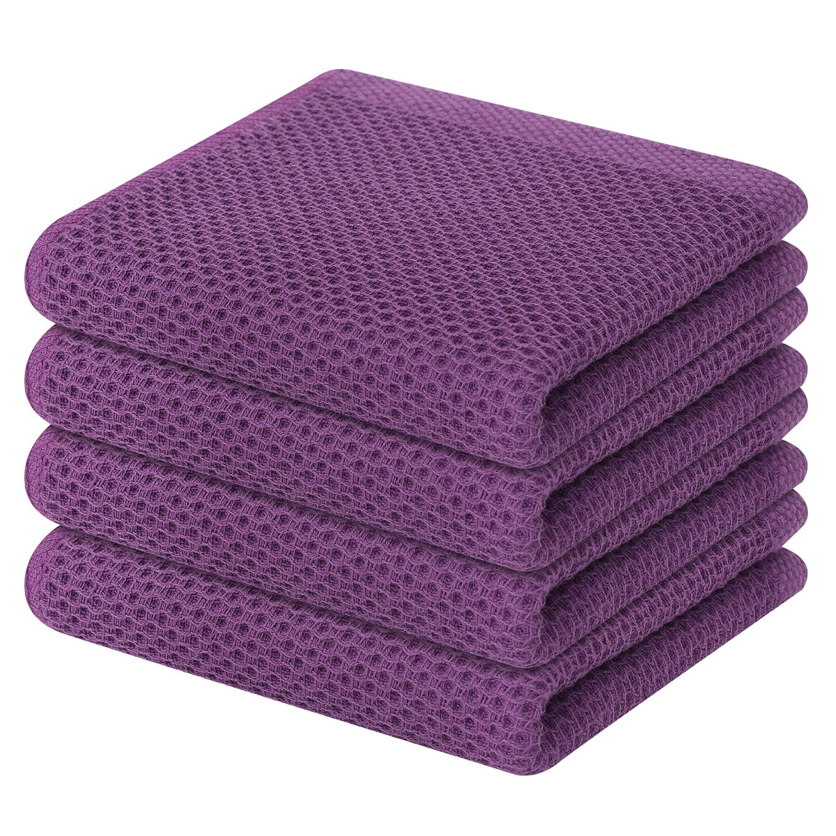 Toallas Homaxy morado con tejido waffle de algodón para secado suave.