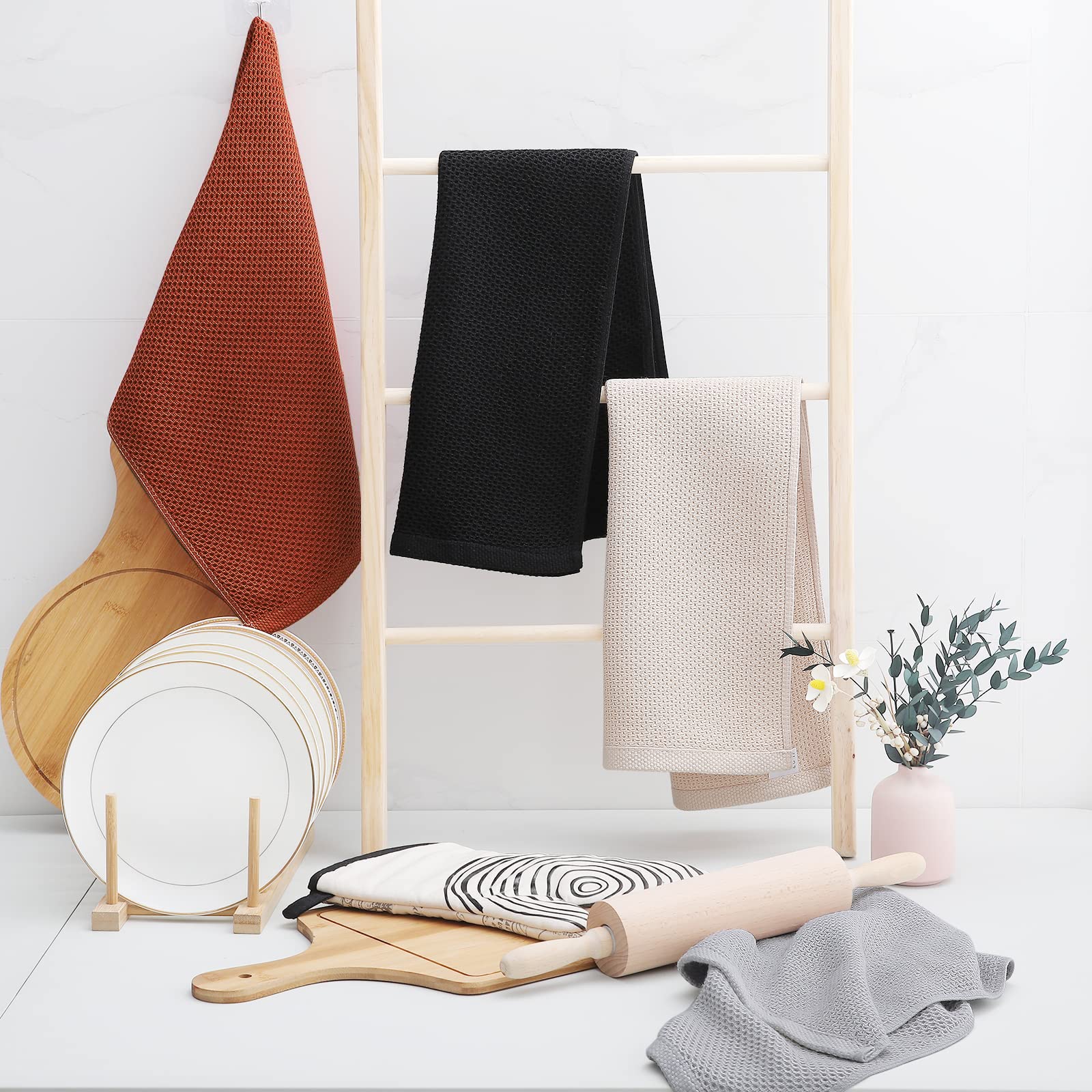 Toallas Homaxy en color versátil para combinar con la cocina y durar más