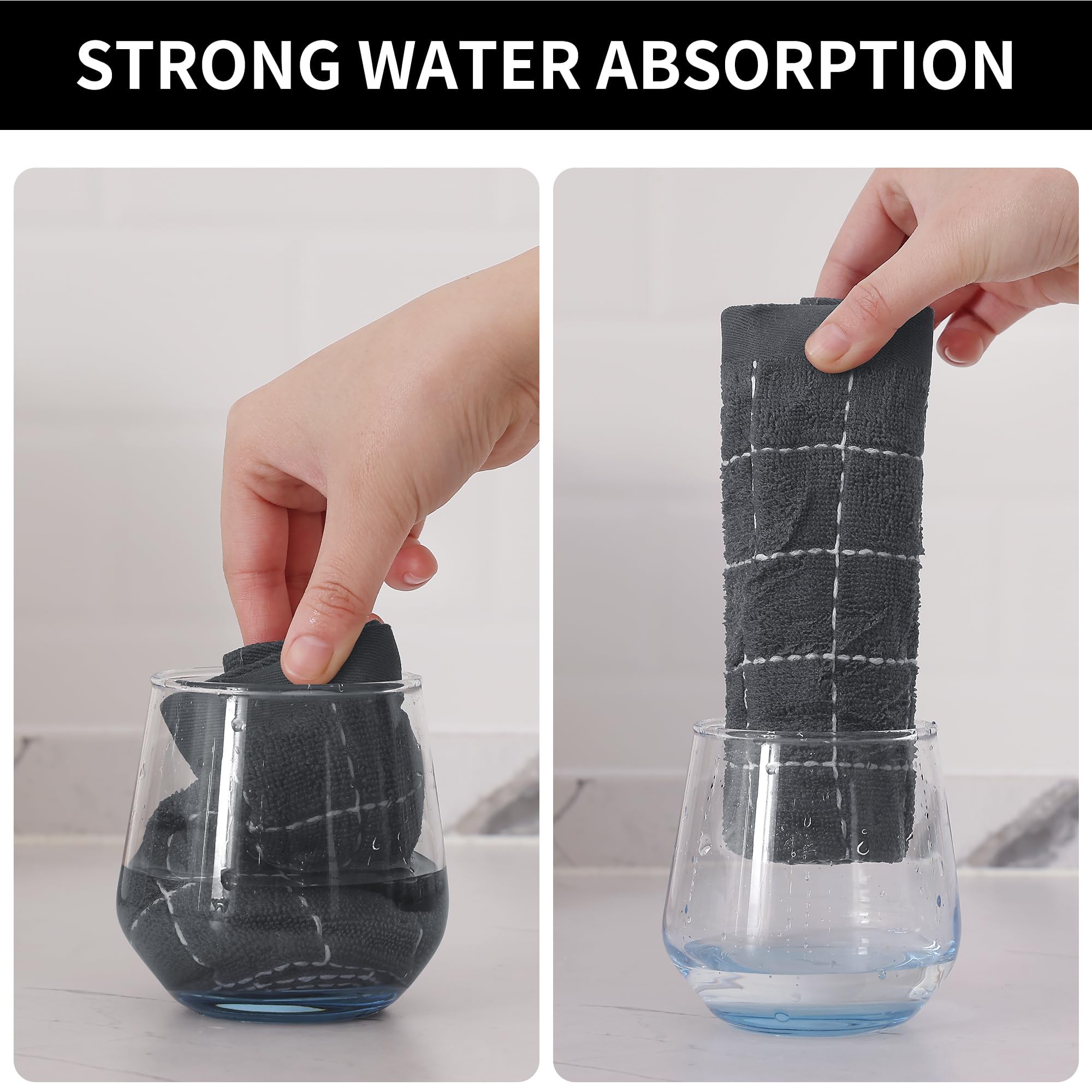 Las toallas Homaxy absorben líquidos rápidamente, perfectas para derrames y lavado de vajilla.