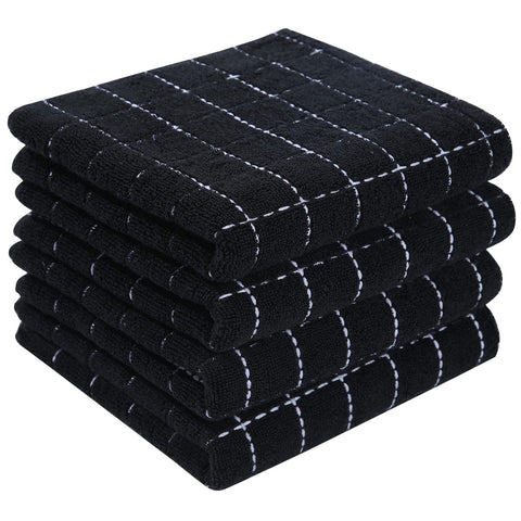 Toallas Homaxy de cocina negro con cuadros, 13x28 pulgadas, secan platos.