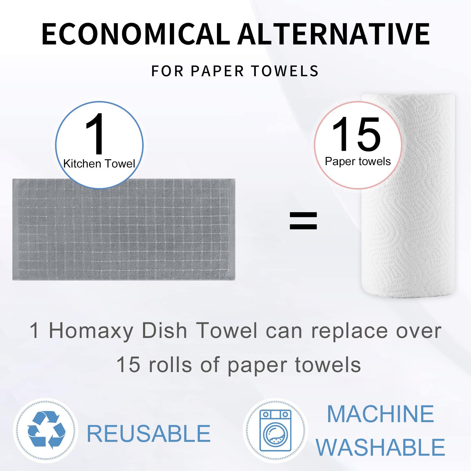 Pack de 4 toallas Homaxy, tamaño 13x28 pulgadas para cocina.