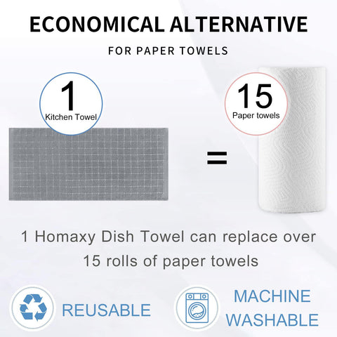 Pack de 4 toallas Homaxy, tamaño 13x28 pulgadas para cocina.