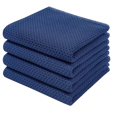 Homaxy toallas de cocina con tejido waffle en azul marino para secar platos