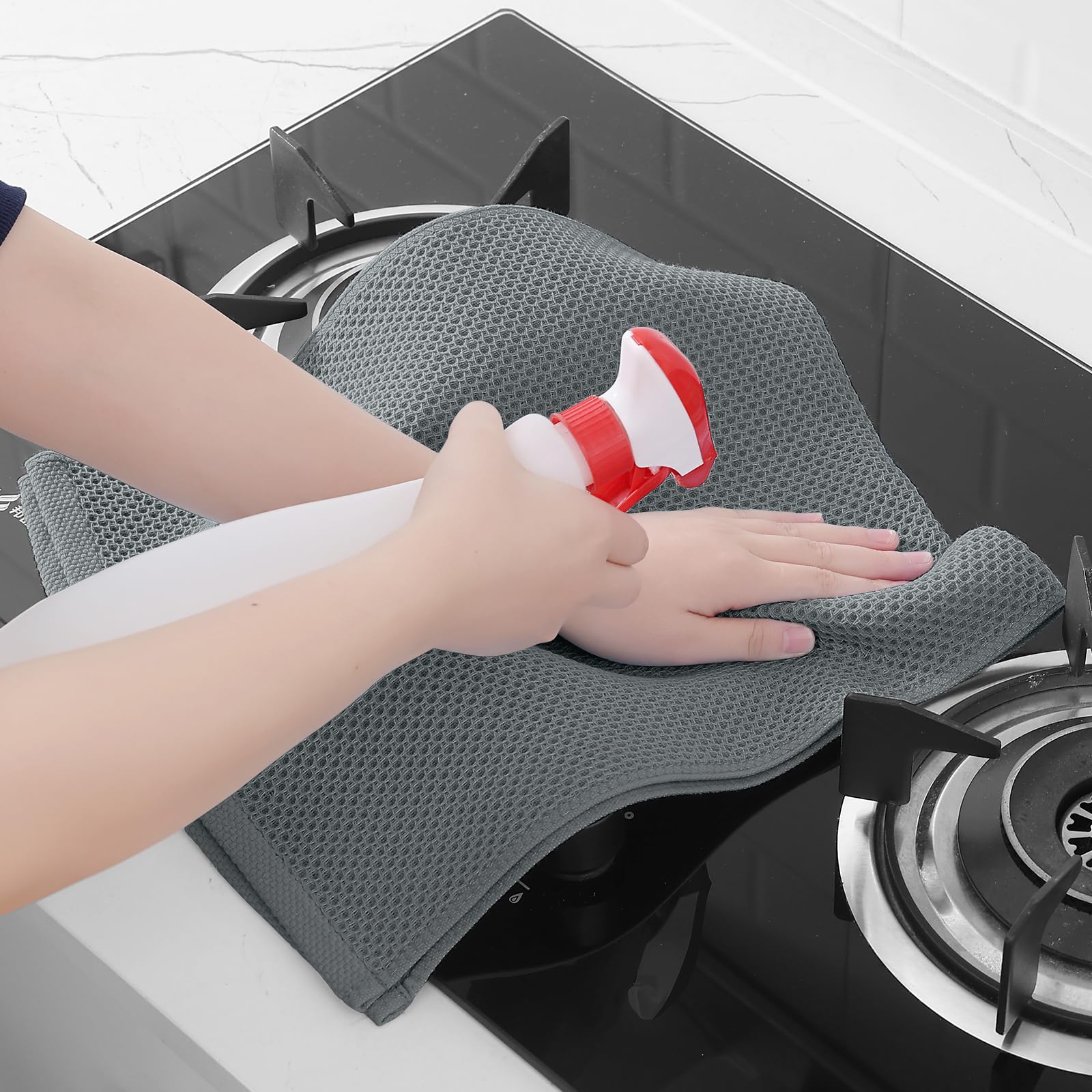 Homaxy toallas waffle gris, tamaño 13x28 pulgadas para cubiertos y vajilla.