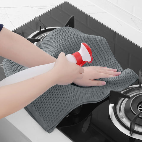 Homaxy toallas waffle gris, tamaño 13x28 pulgadas para cubiertos y vajilla.