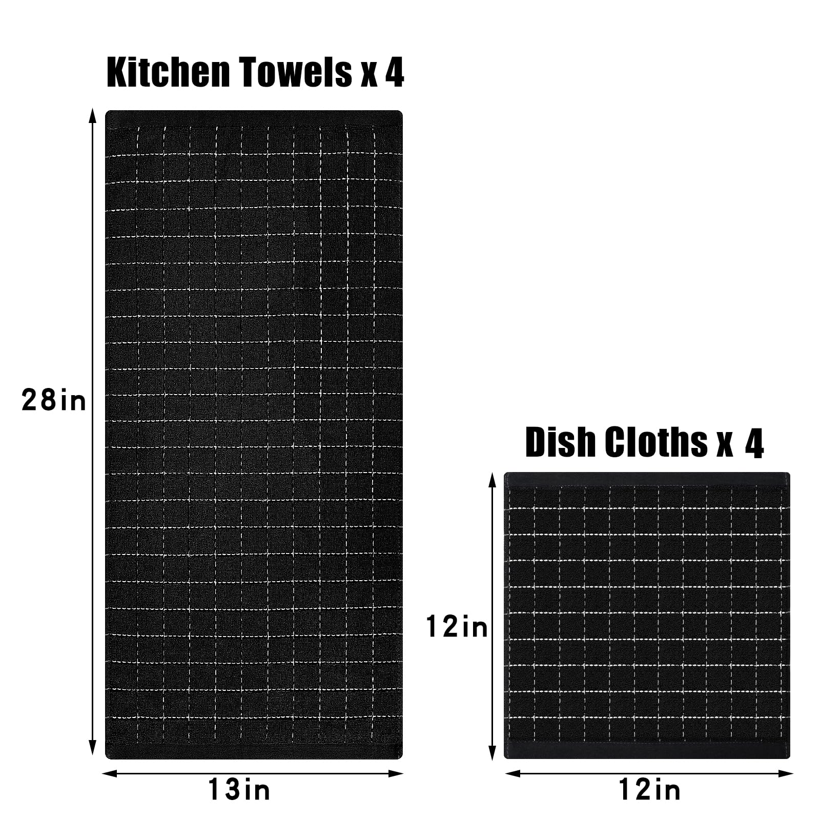 Homaxy trapos de cocina a cuadros 13x28, duraderos para limpieza diaria