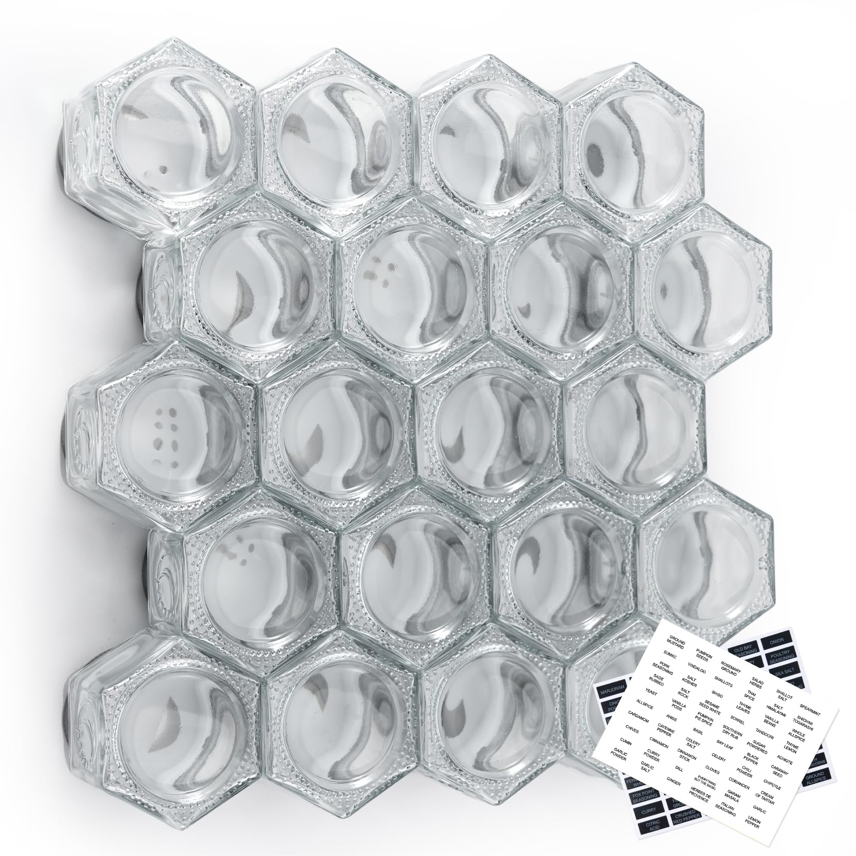 Diseño hexagonal de Homazing para nevera y espacio de almacenamiento.