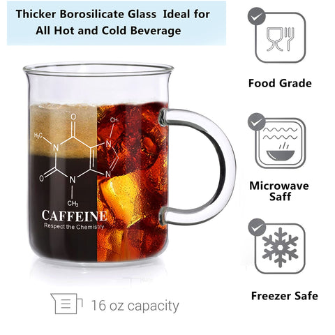 Homazing Taza Beaker capacidad 473 ml para café o chocolate caliente.