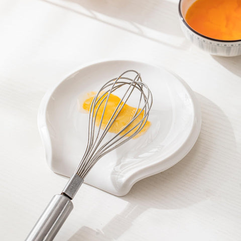 HOMBENE reposacucharas de porcelana blanca apto para lavavajillas