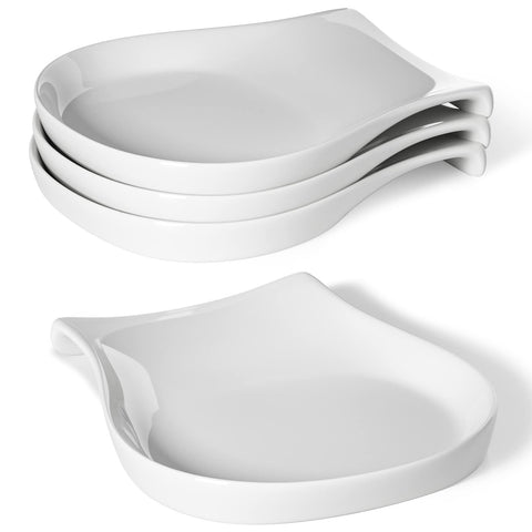 Reposacucharas de porcelana HOMBENE blancas, compacto y limpio para encimera.