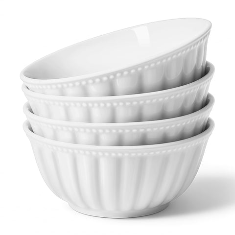 HOMBENE tazon ceramico para sopa con borde ondulado, ideal para porciones de 6.4 pulgadas.