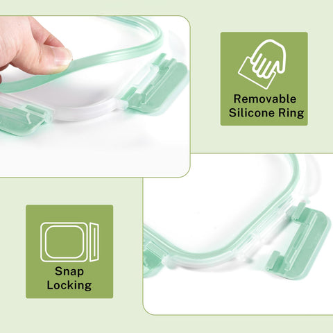Contenedor cuadrado HOMBERKING 800ml ideal para comidas abundantes y almacenamiento.