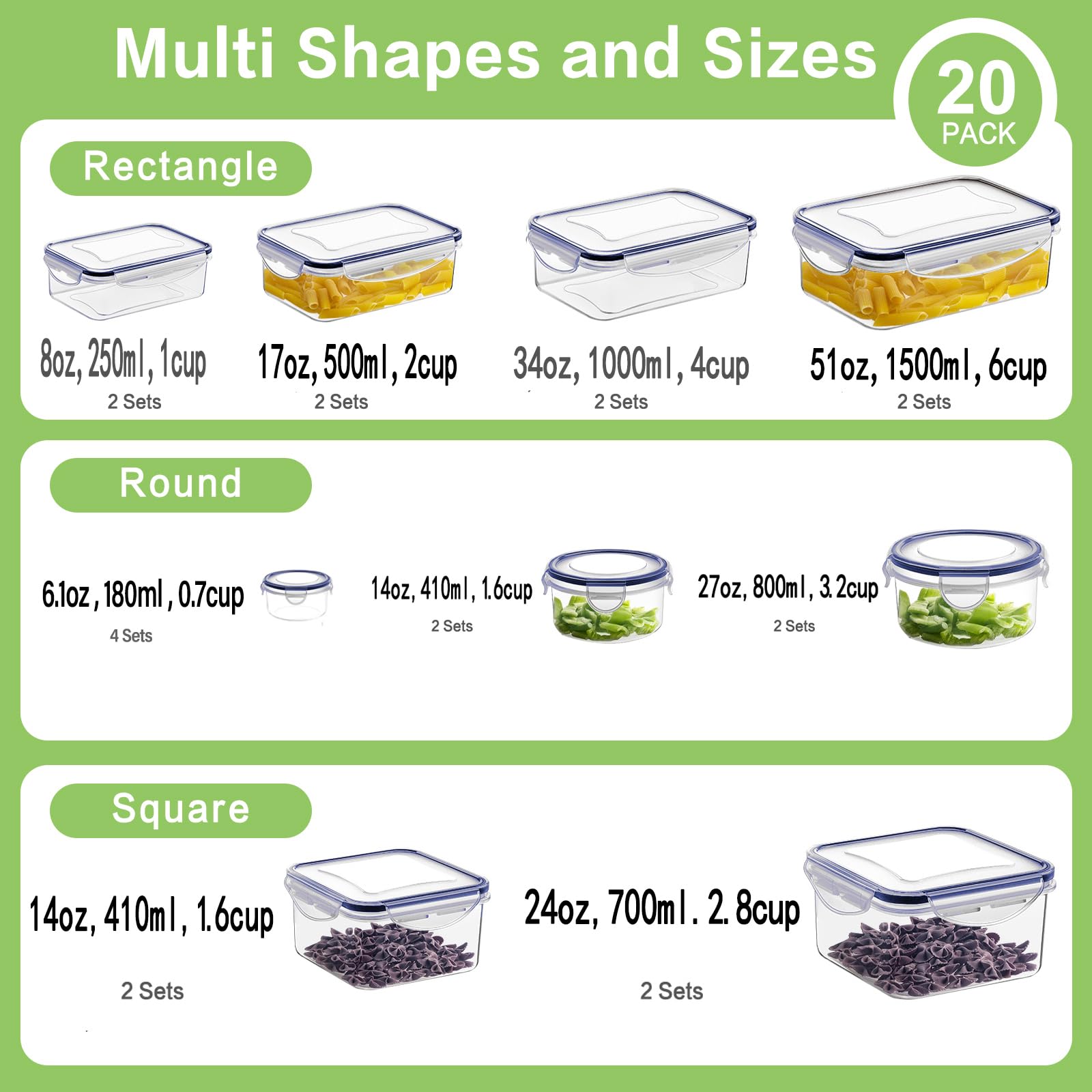 Envase HOMBERKING rectangular 500 ml para porciones diarias