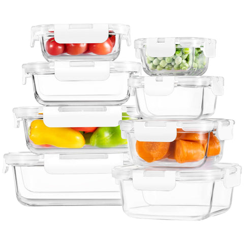 HOMBERKING contenedor rectangular de vidrio 200 ml con tapa hermética para porciones.