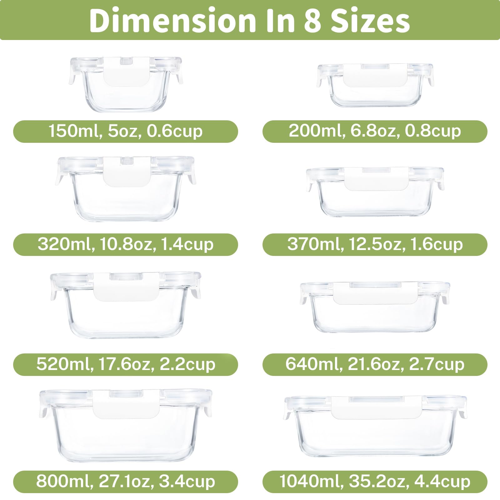 HOMBERKING contenedor rectangular de vidrio 370 ml para comidas listas para calentar.