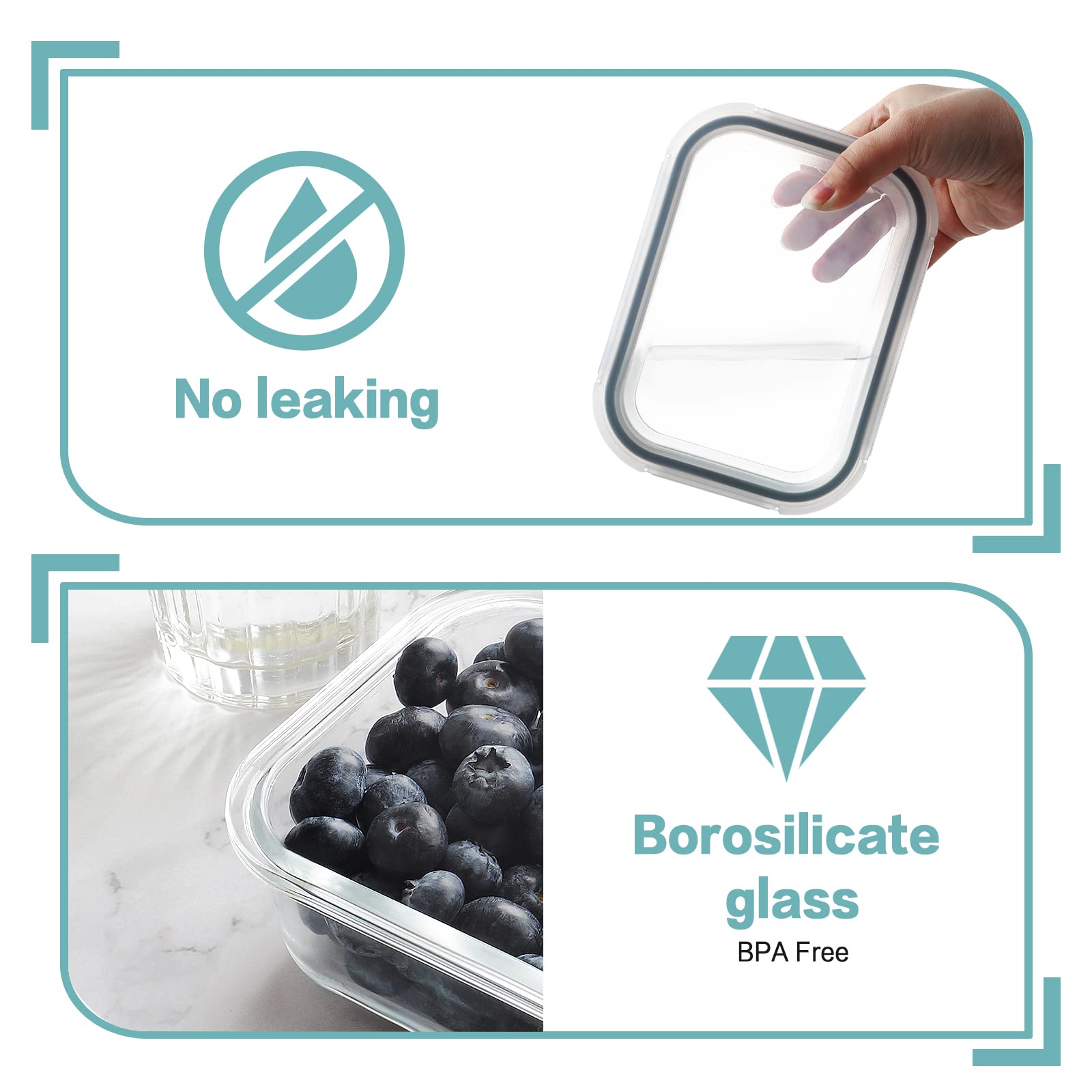 Contenedores HOMBERKING aptos para congelar de 880 ml.