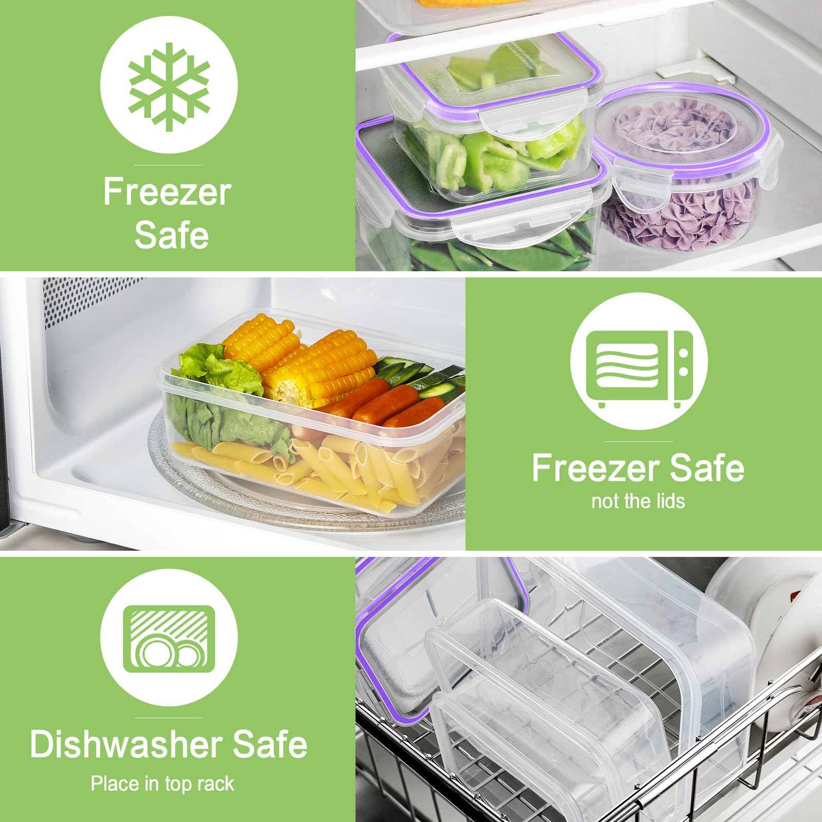 Contenedores cuadrados HOMBERKING de 400 ml y 700 ml para almacenamiento compacto.