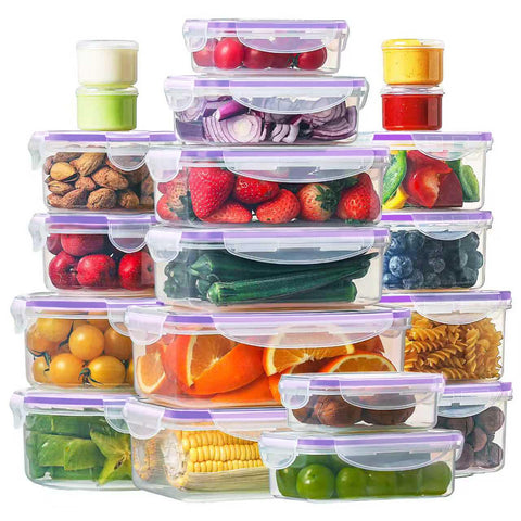 Conjunto HOMBERKING de 40 piezas para almacenar y organizar comidas con tapas seguras.