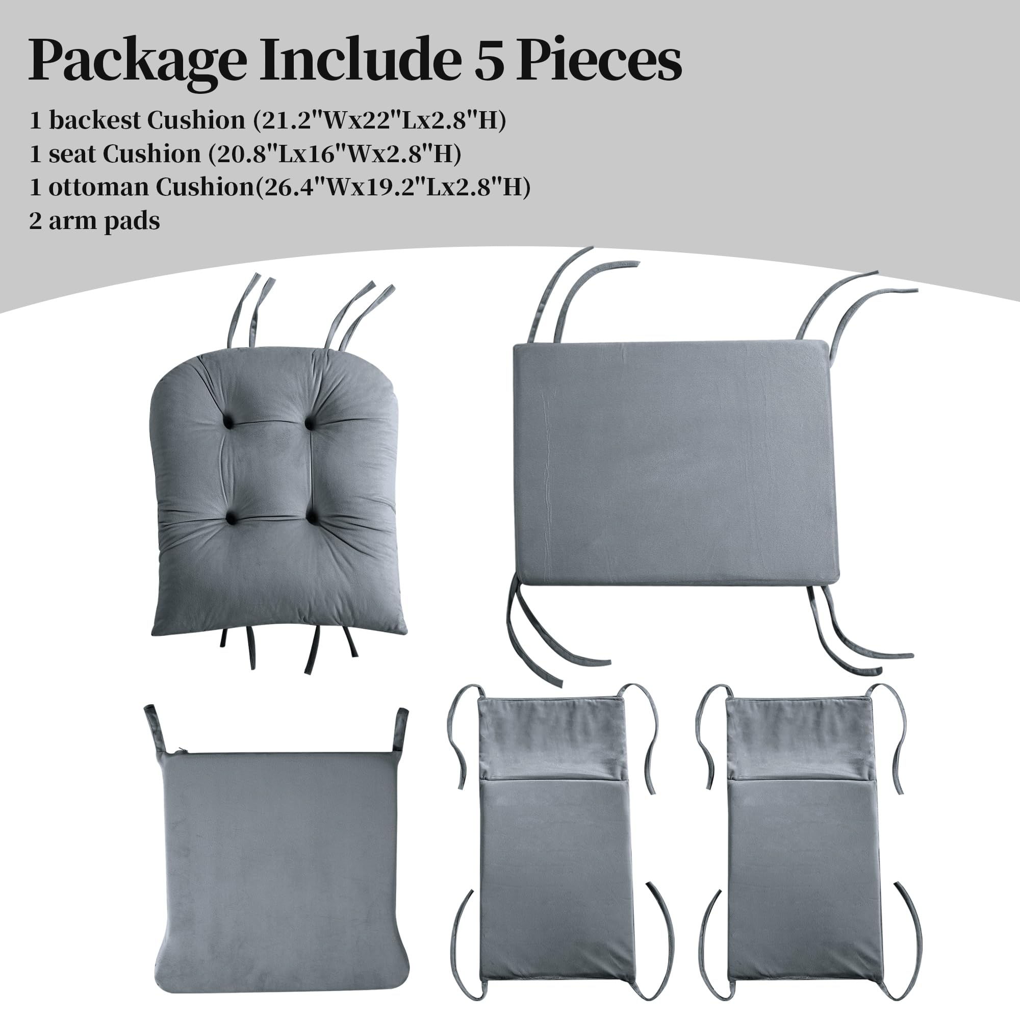 Almohadón de asiento HOMBYS para mecedora: soporte estable para caderas y espalda.
