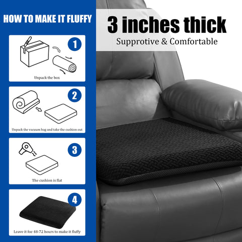 Base antideslizante HOMBYS sin correas, mantiene el cojín en su lugar en cualquier sillón.