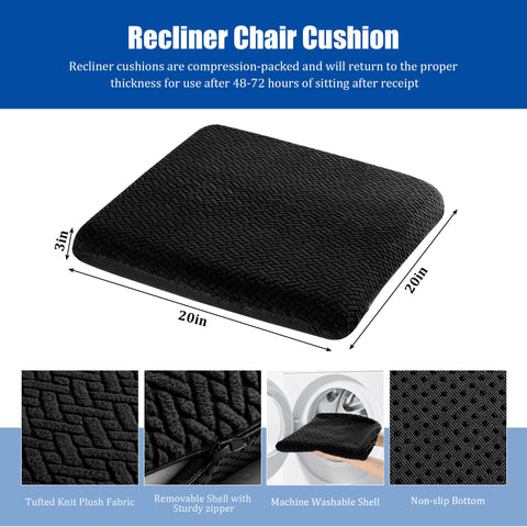 Cojín de asiento reclinable HOMBYS con tacto felpado, añade calidez y comodidad durante horas.