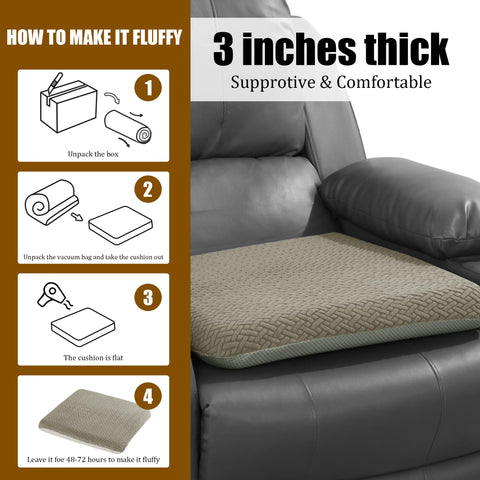 Cojín HOMBYS con base antideslizante mantiene el asiento estable.