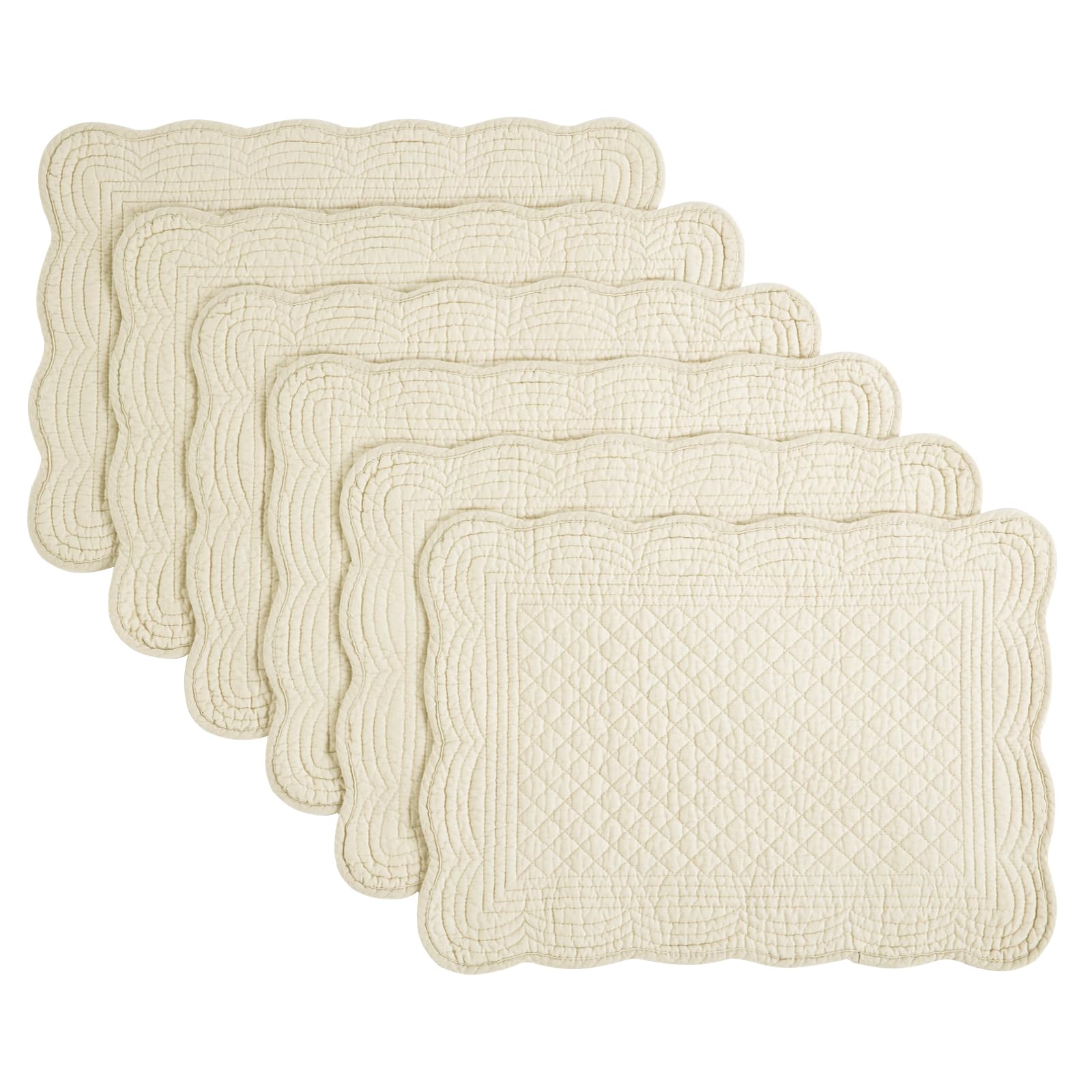 Manteles individuales acolchados HOMBYS 13x18 en lino para mesa diaria