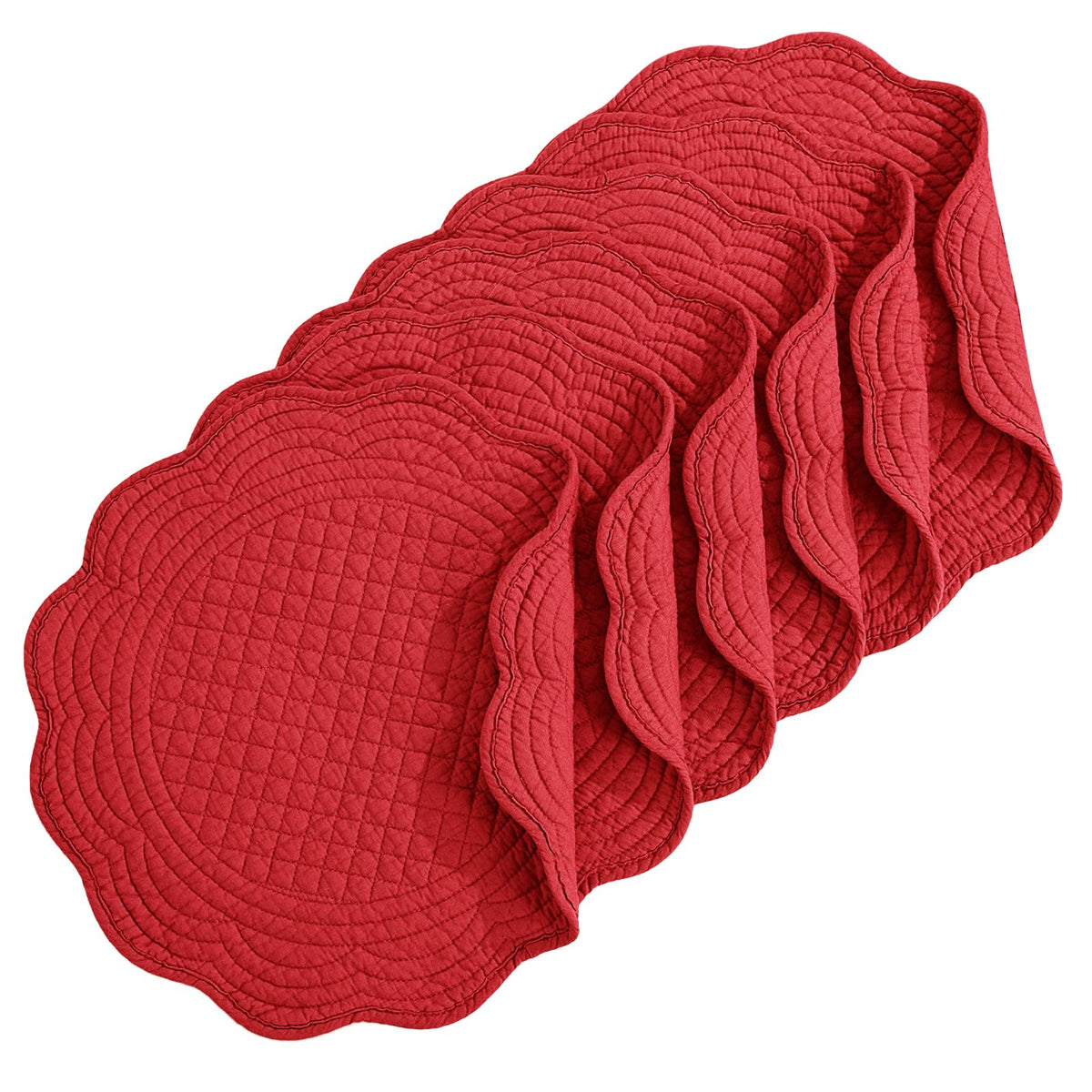 Manteles redondos acolchados HOMBYS con borde ondulado para mesa segura y elegante