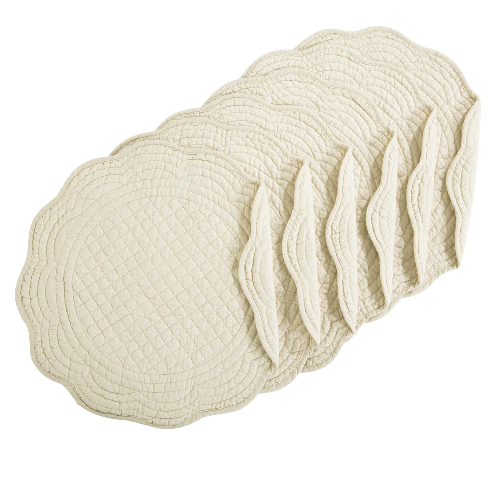 Manteles redondos HOMBYS de 14 pulgadas, set de 6, protección con estilo para la mesa.