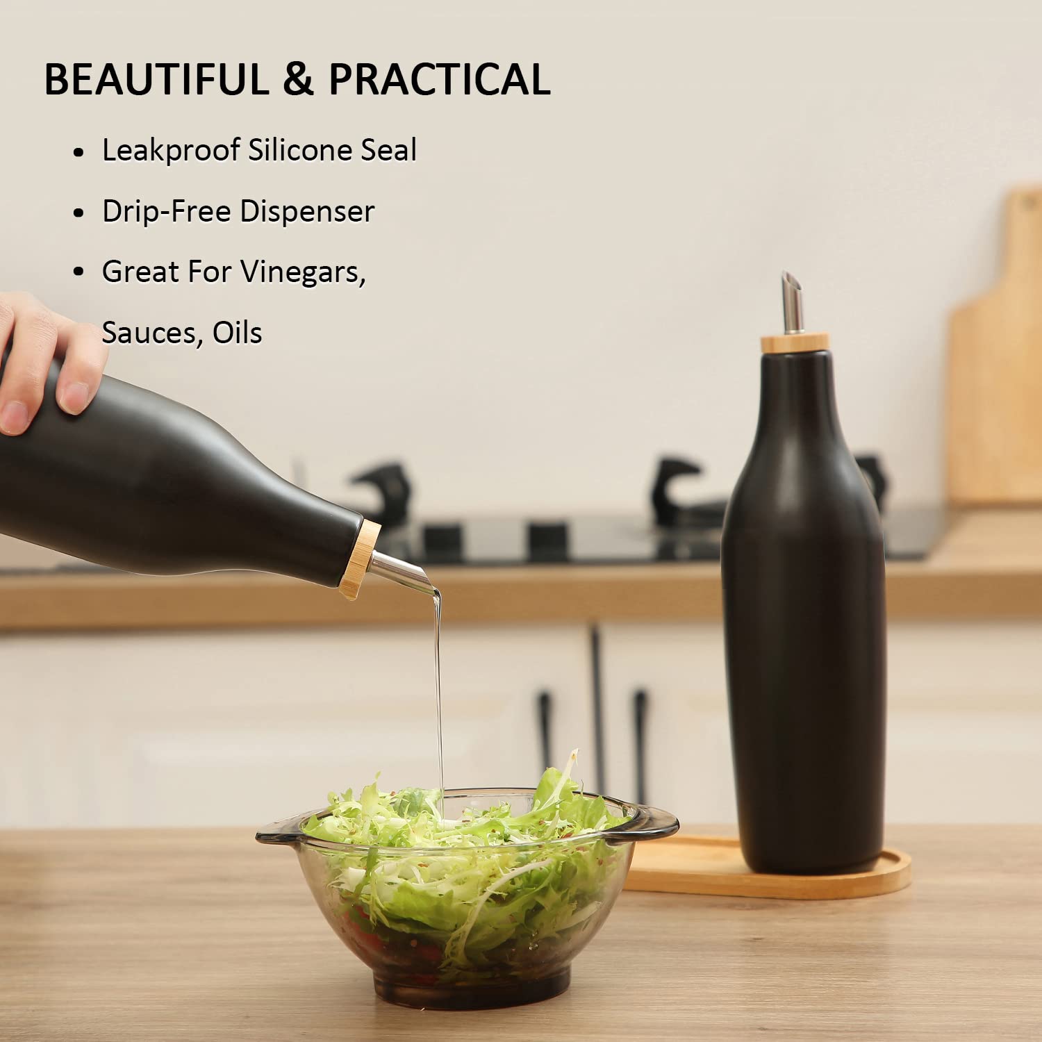 HOMCDALY Dispensador con diseño moderno y estilo campestre para la cocina.