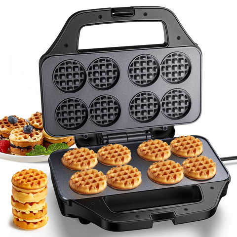 HomCozy Mini Gofrera: 8 bocados listos para desayunos familiares.