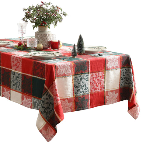 Acabado dorado sutil en el diseño del mantel Home Bargains Plus