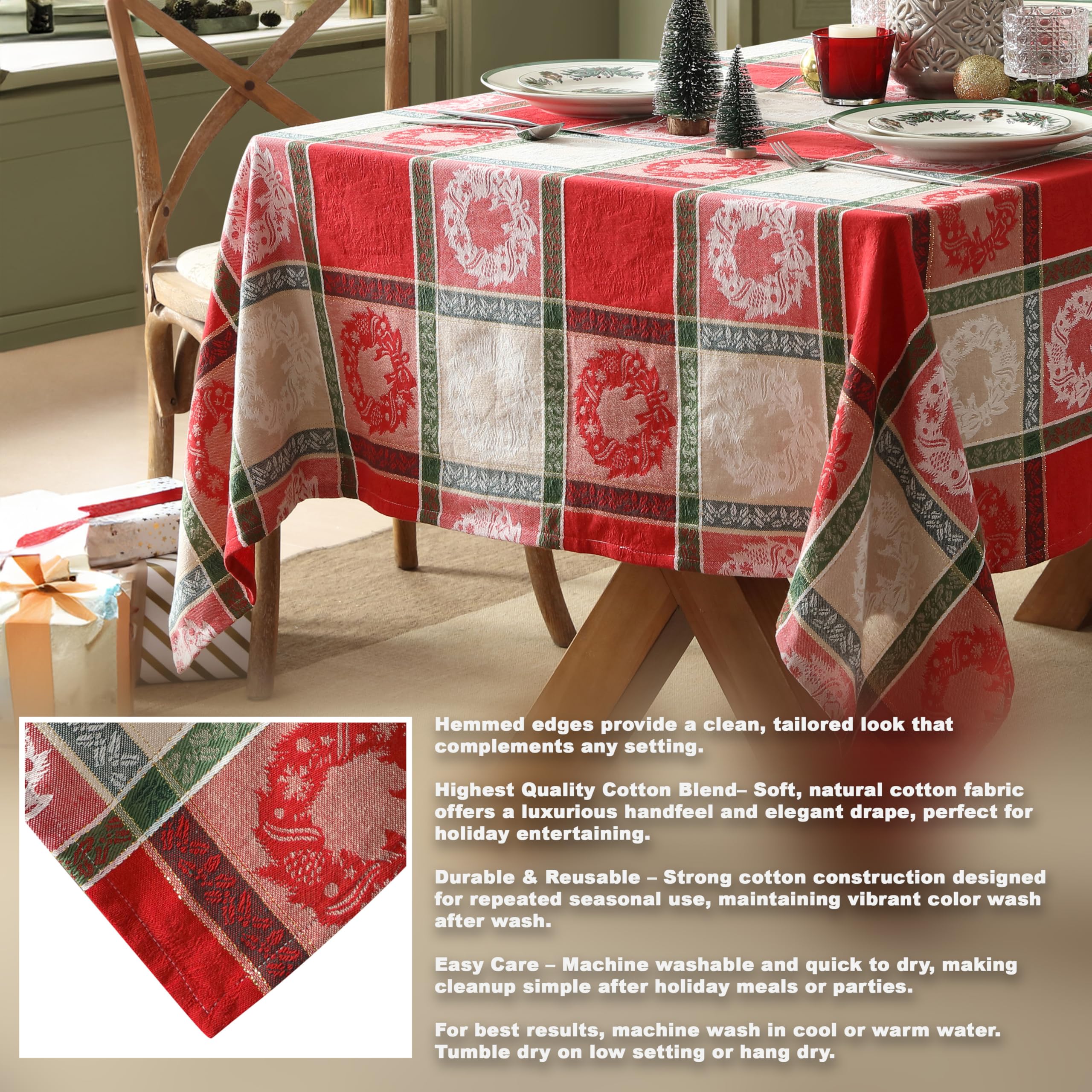 Textura suave de mezcla algodón del mantel Home Bargains Plus para mayor confort.