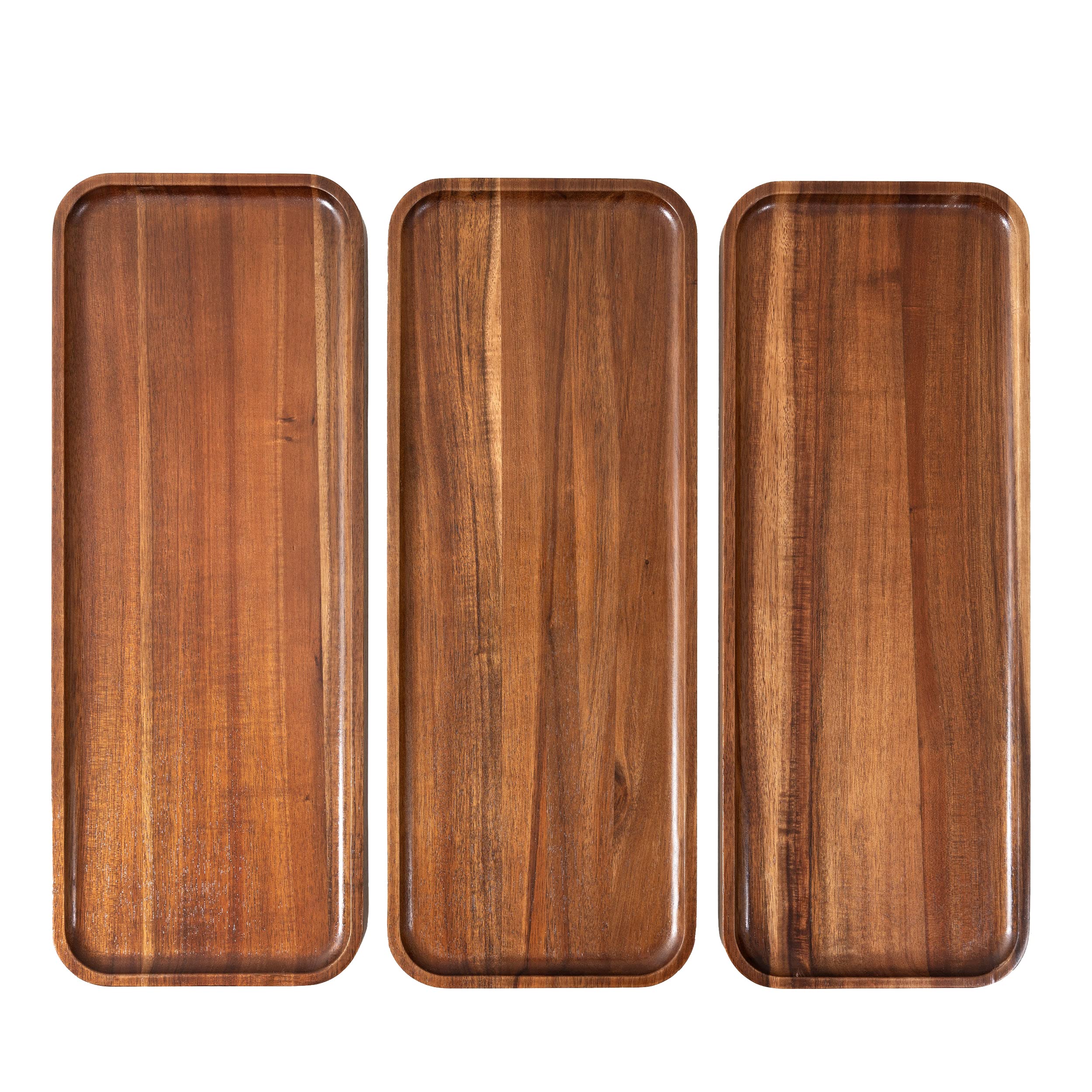Bandejas Home Beets de acacia rectangulares, set de 3, ideales para servir quesos y aperitivos