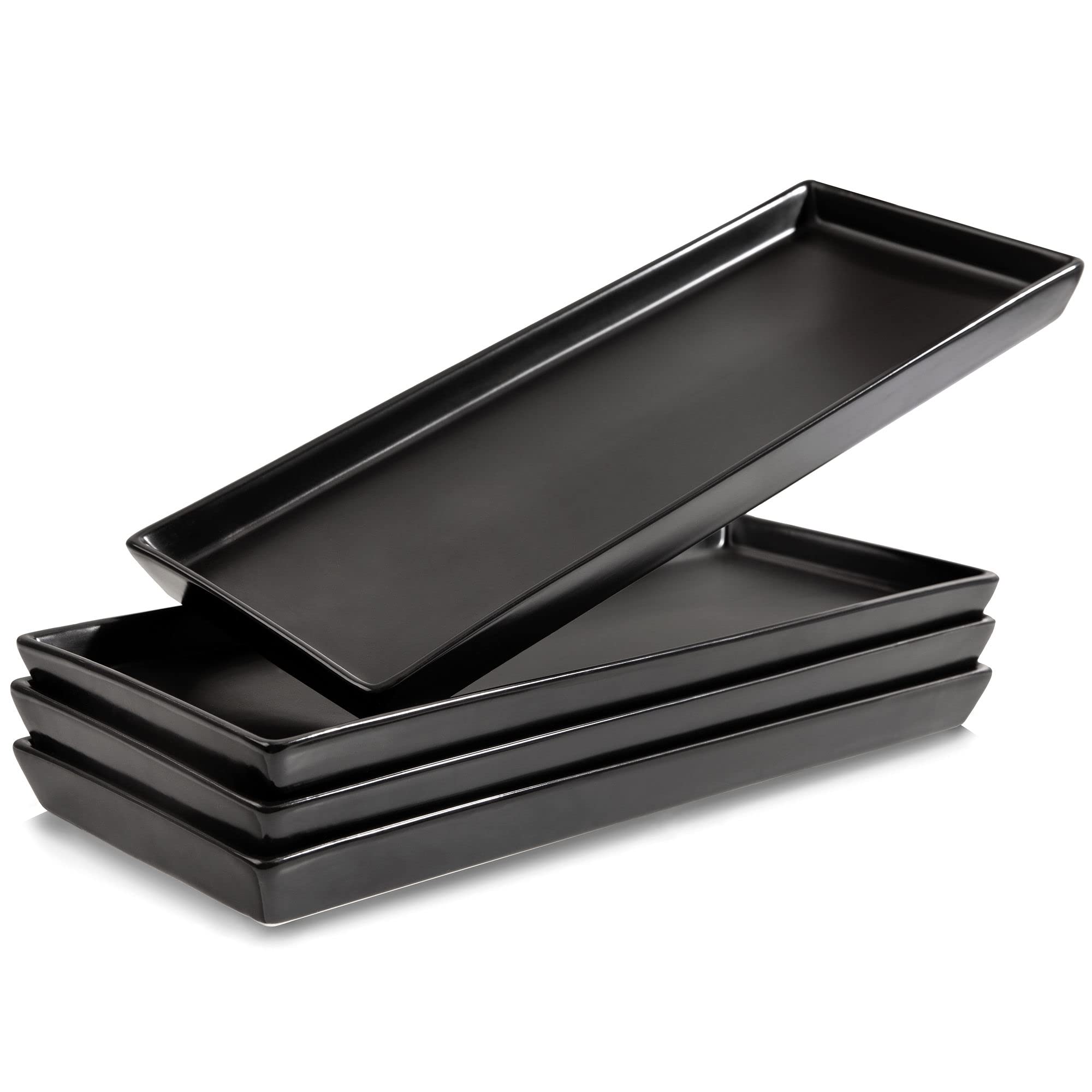 Home Beets plato rectangular mate negro para servir entrantes con estilo