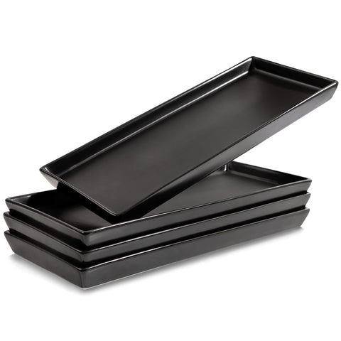 Home Beets plato rectangular mate negro para servir entrantes con estilo