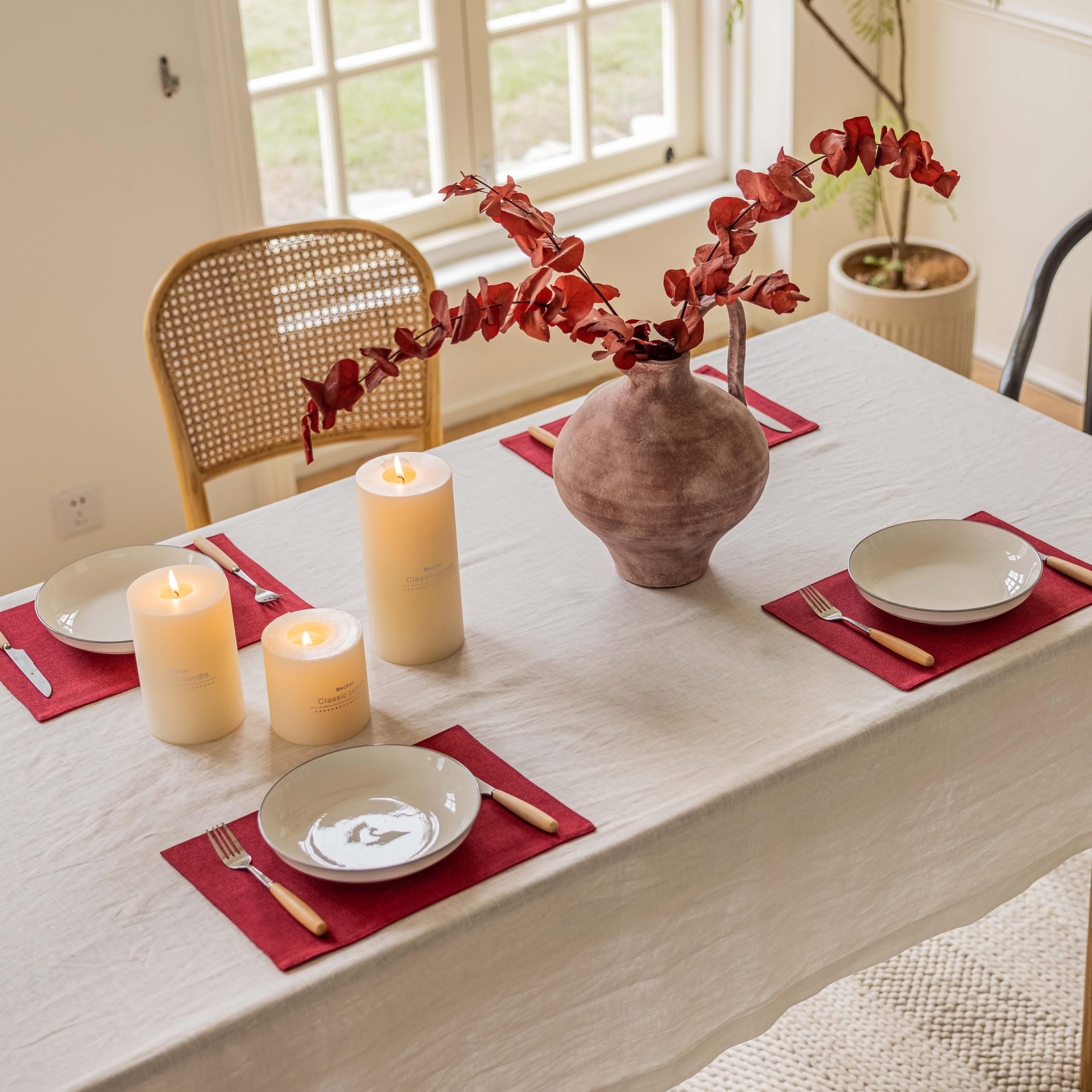 Mantel de doble capa Home Brilliant, duradero y resistente a manchas.