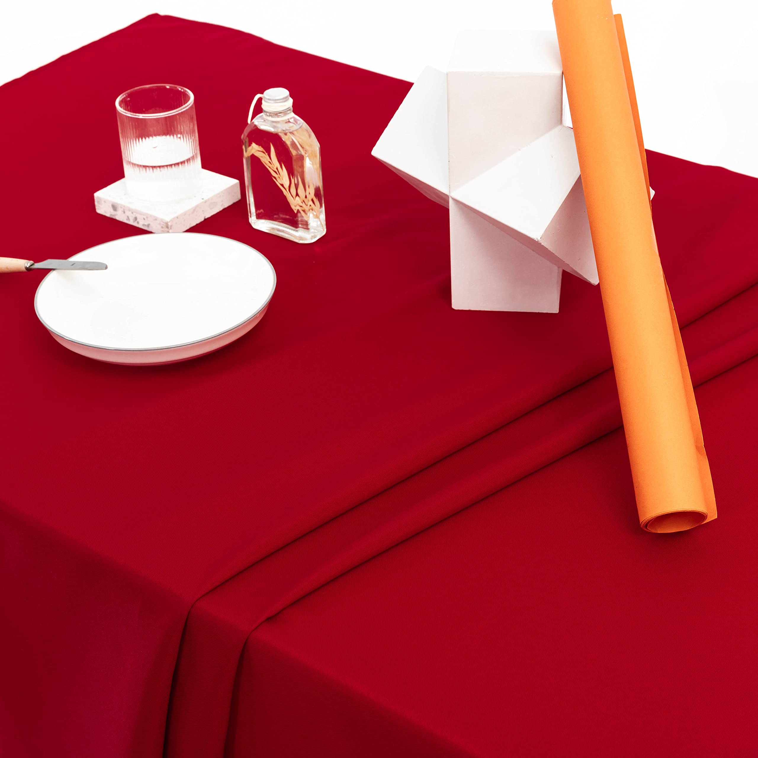 Mantel rojo Home Brilliant para buffets, protege superficies durante eventos