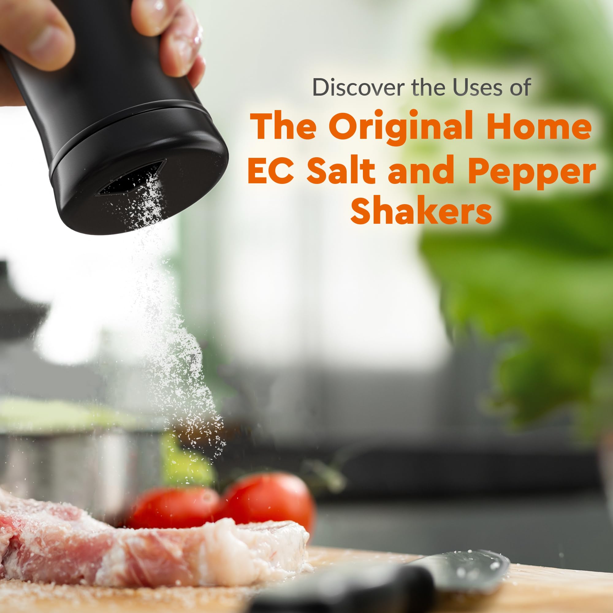 HOME EC Salero y Pimienta sirve como dispensador versátil de especias.