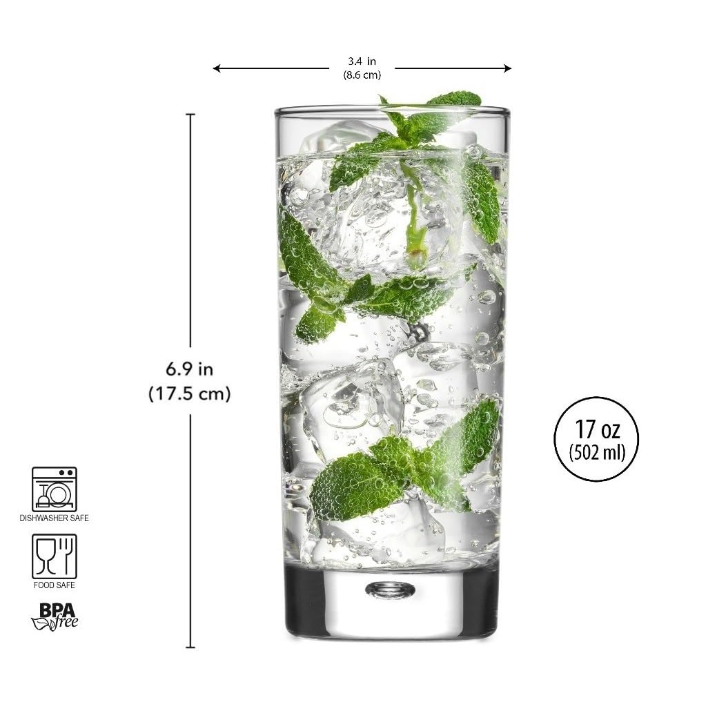 Vaso highball de Home Essentials & Beyond con base gruesa para estabilidad.