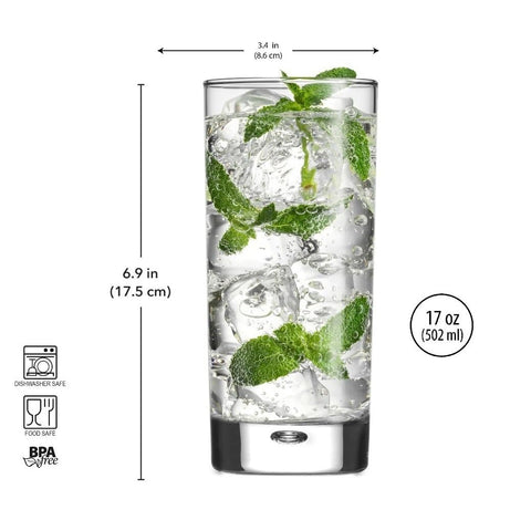 Vaso highball de Home Essentials & Beyond con base gruesa para estabilidad.