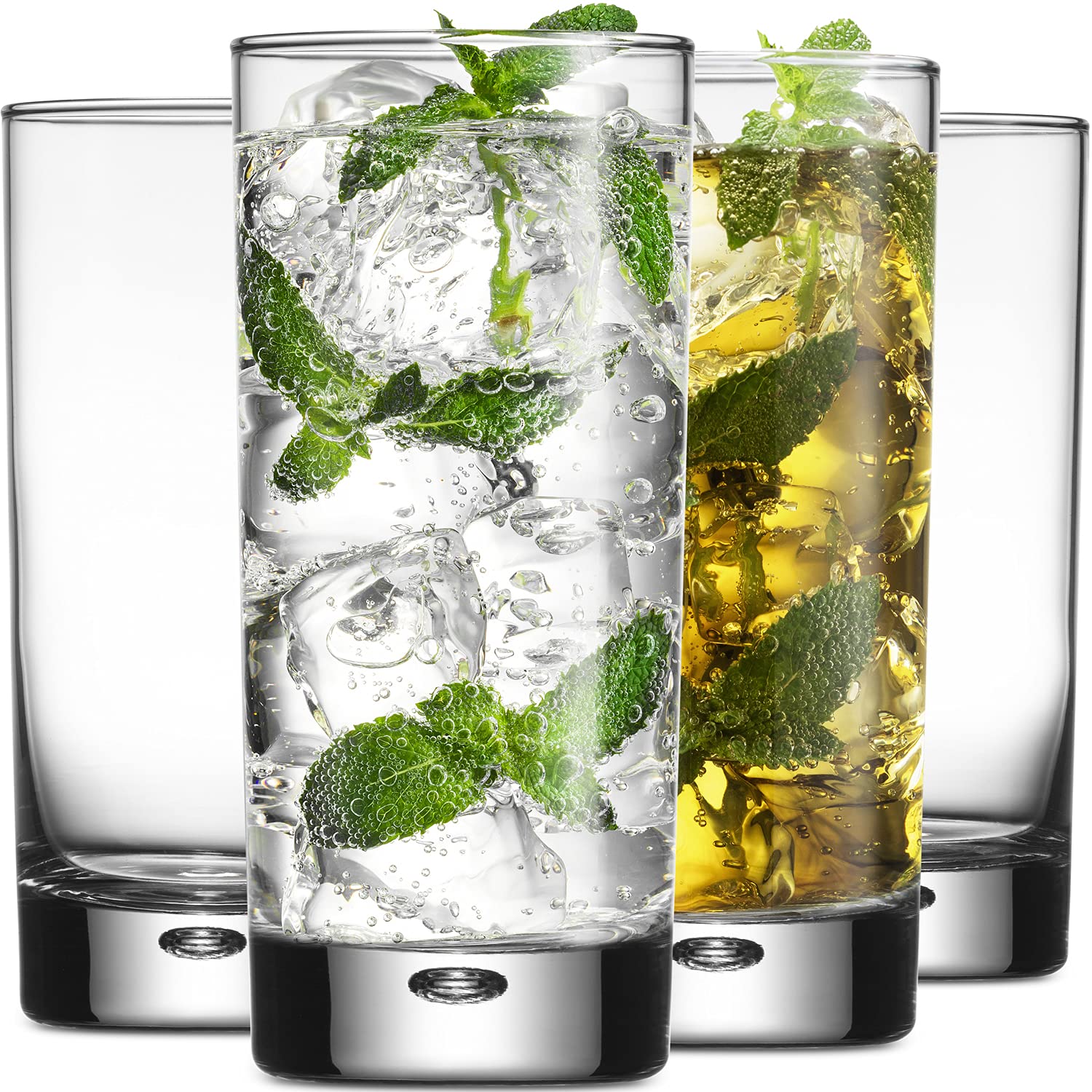 Vaso highball de Home Essentials & Beyond con base burbujeante para cócteles.