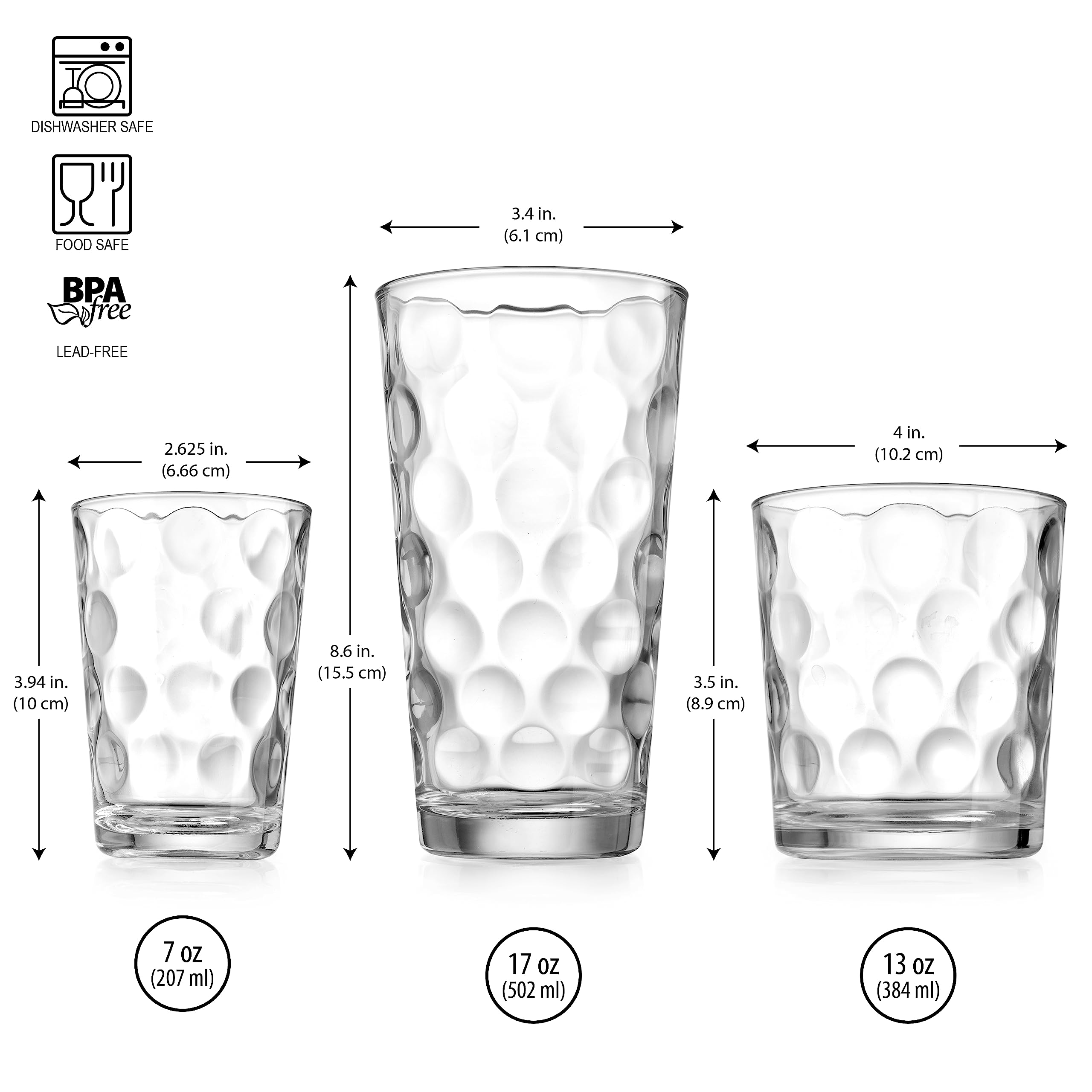 Vaso de zumo de 7 onzas de Home Essentials & Beyond, cristal claro.