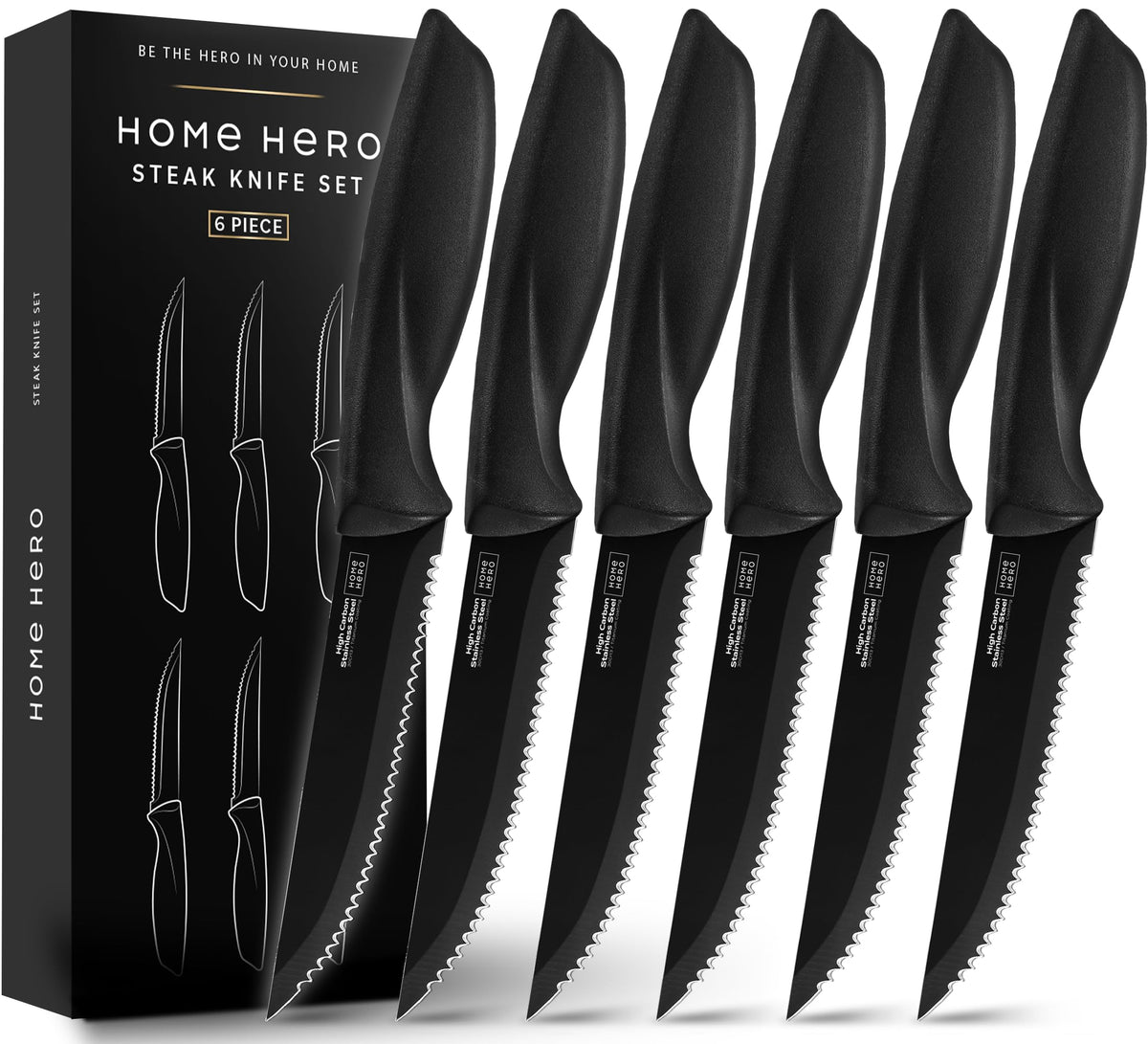 Home Hero cuchillos filete serrados, filo afilado para cortes precisos