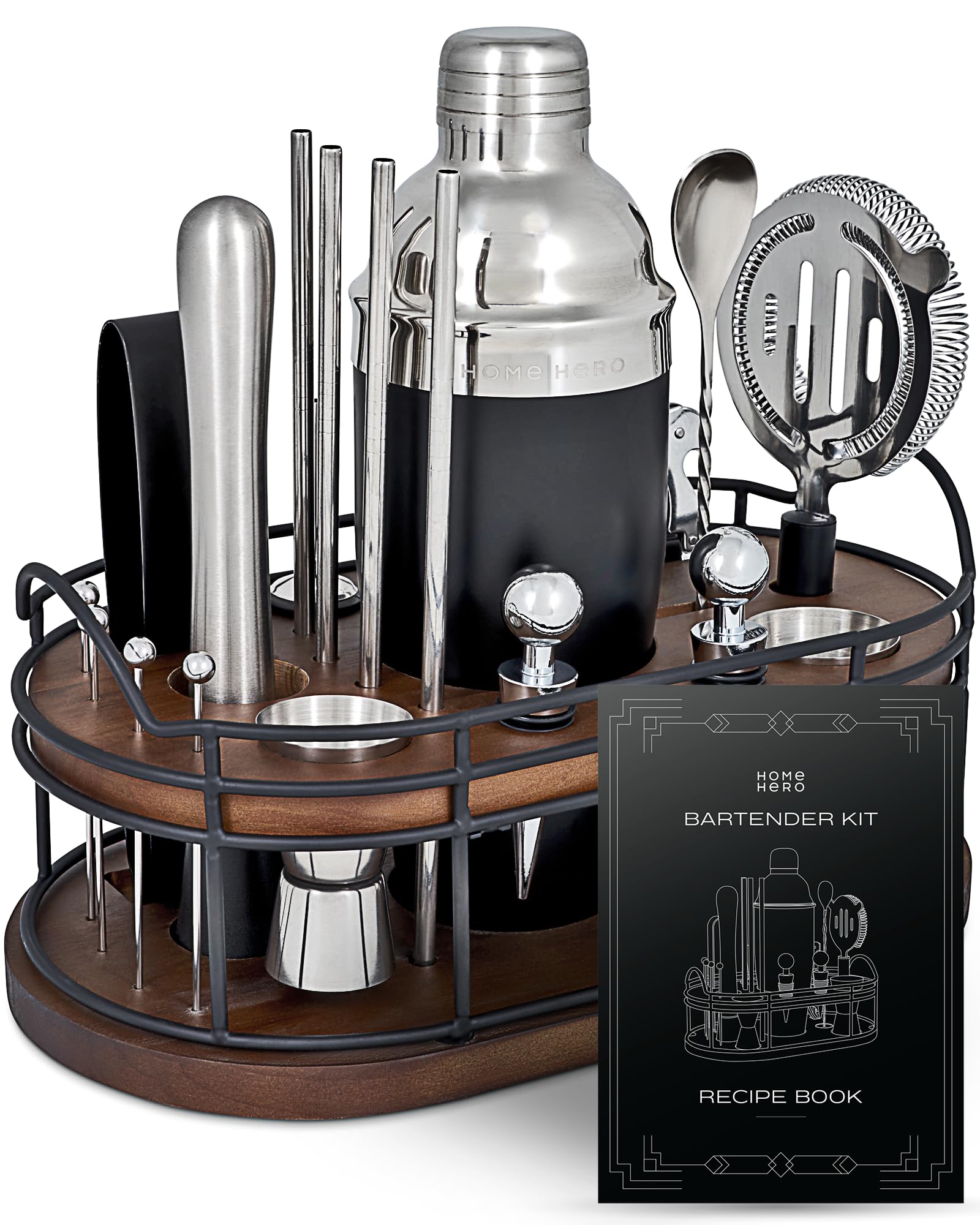 Home Hero kit-coctelería 22 piezas, ideal para preparar cócteles en casa.