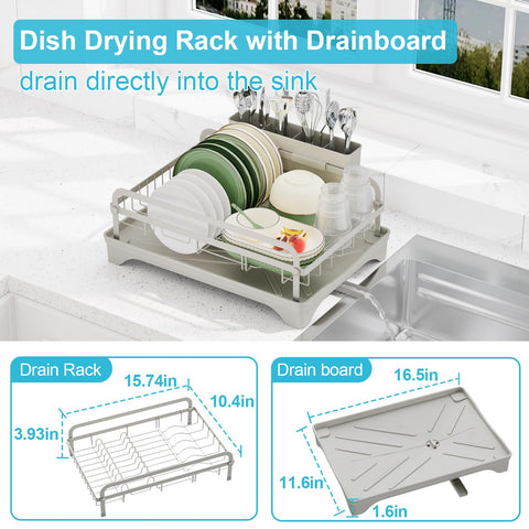HOMEBOSILY base de drenaje ajustable dirige agua al fregadero para secado limpio.