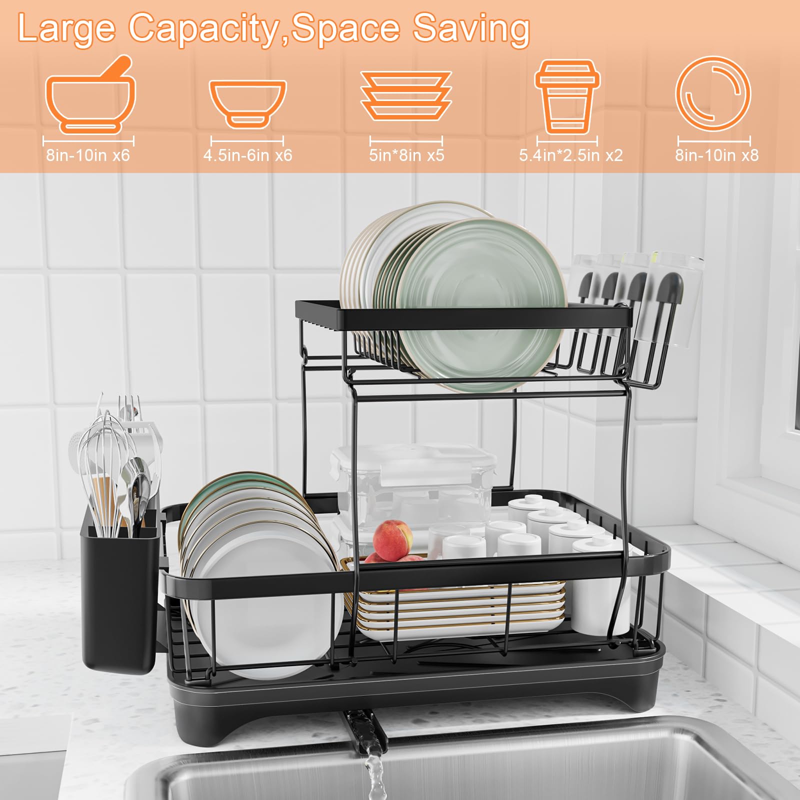 HOMEBOSILY alta capacidad familiar para vajilla variada.