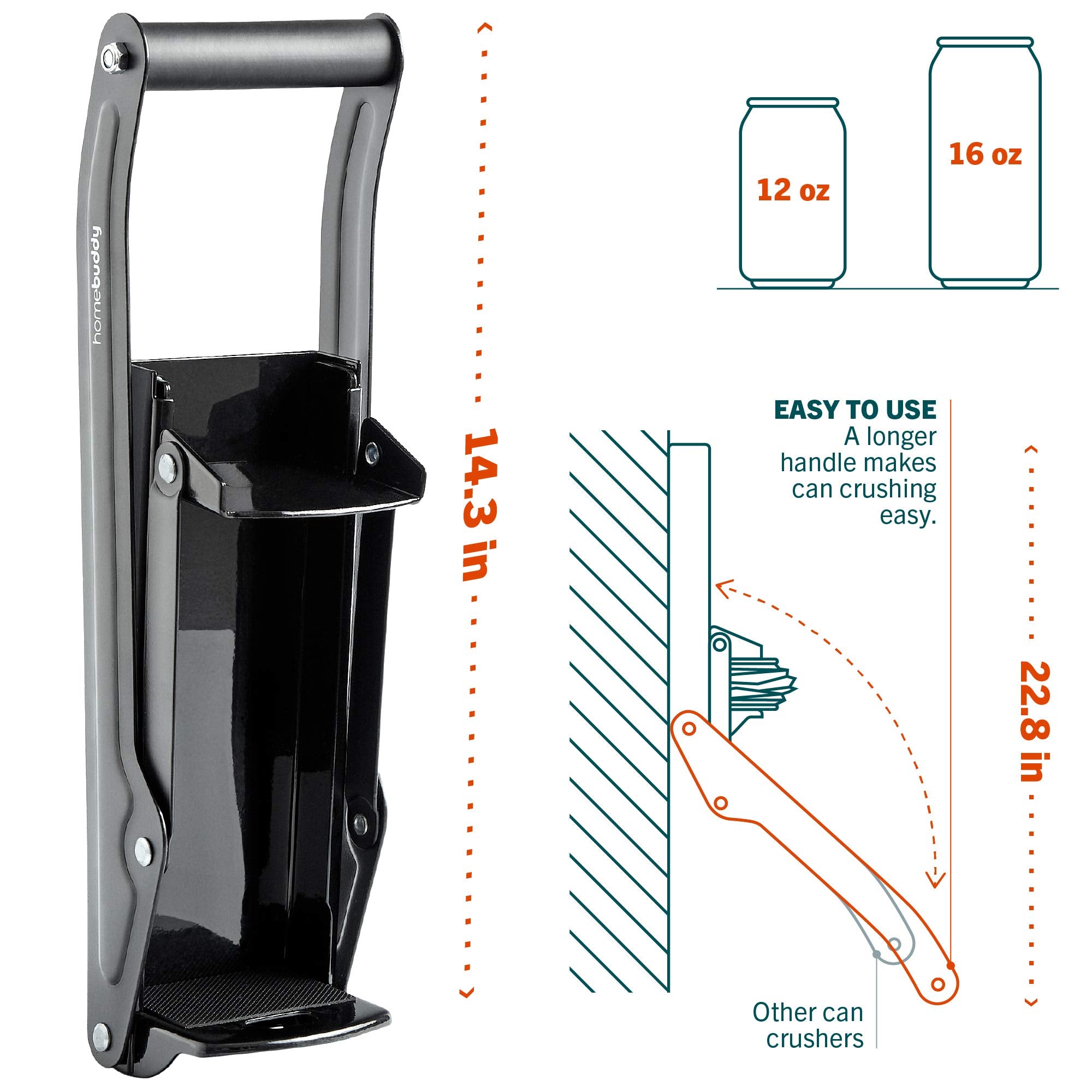 HomeBuddy montaje en pared para ahorro de espacio y uso cómodo.