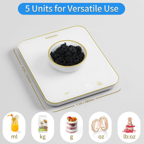 Diseño clásico de Homebuds con líneas doradas para decorar la cocina.