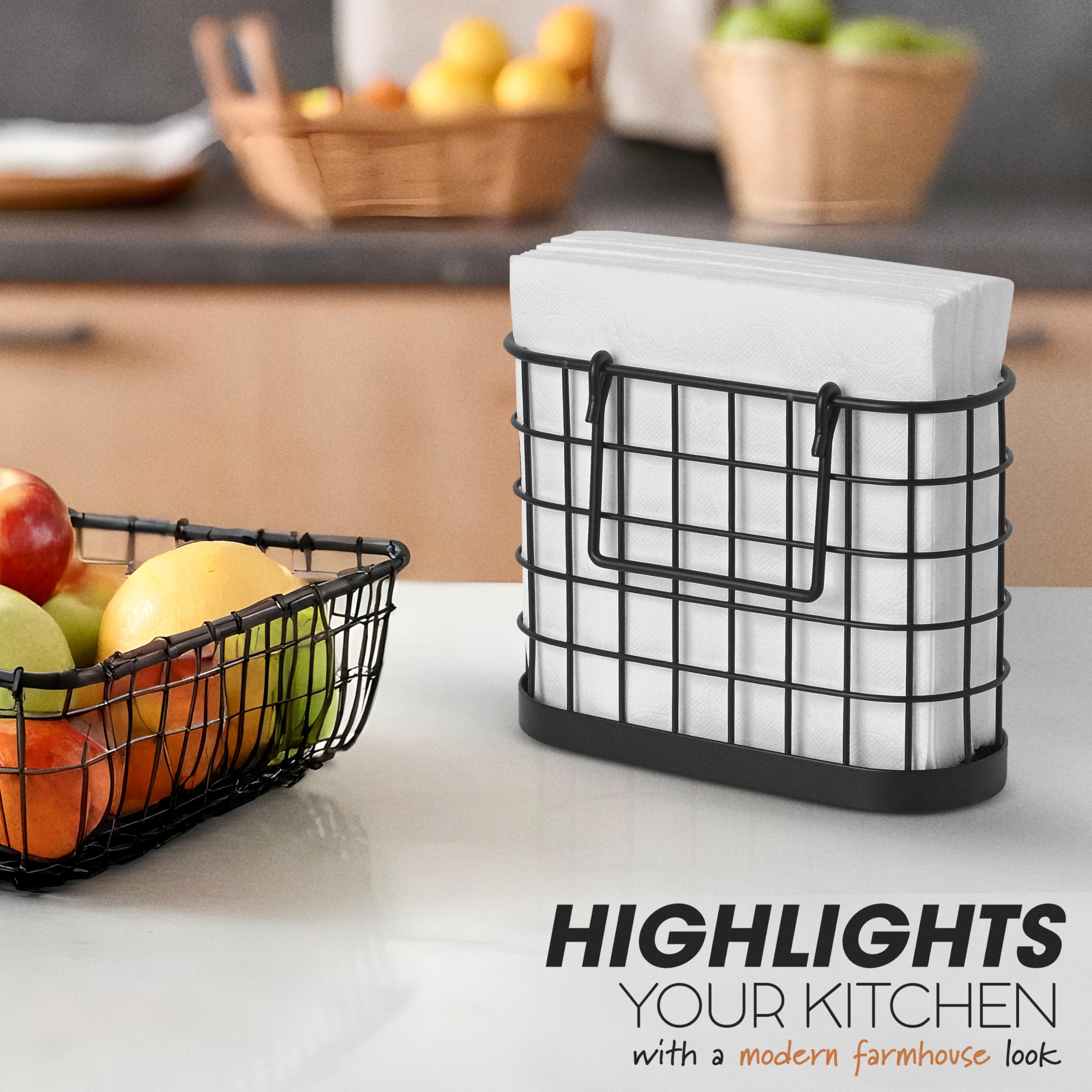 HOMECLASS6 porta-servilletas negro mate con manijas como peso para exterior.